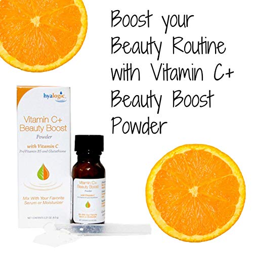 Hyalogic Vitamin C+ Beauty Powder - Beauty Boost Powder for Face, Mix with Moisturizer or Serum, Skin Hydration & Collagen Support, 6g