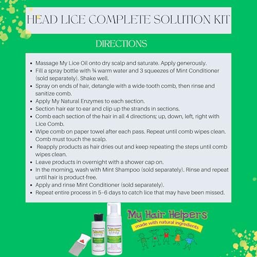 My Hair Helpers Head Lice Solution Kit, Unscented, Works on 1-2 Kids