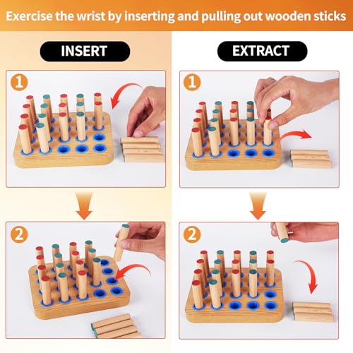 Wooden Pegboard for Occupational Therapy to Finger Dexterity