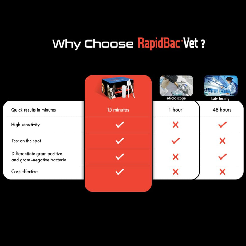RapidBac™ Vet – 15-Minute at-Home Urine Test for Dogs and Cats to Quickly Screen for UTI Causing Bacteria, 1 Pack