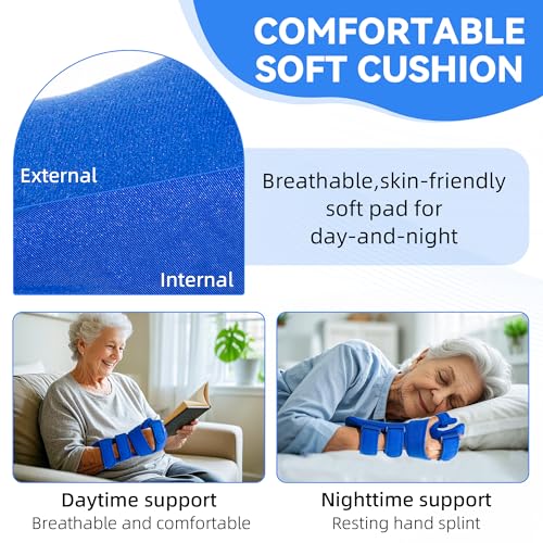 Fanwer Resting Hand Splint, Stroke Hand Therapy Equipment for Stroke Recovery Patients, Carpal Tunnel Syndrome, Arthritis, Tendinitis, Metacarpal Breaks (Small Right) Small Right