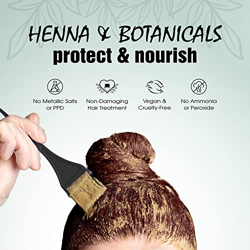Light Mountain Henna Hair Color & Conditioner - Burgundy Hair Dye for Men/Women, Organic Henna Leaf Powder, Chemical-Free, Semi-Permanent Hair Color, 16 Oz
