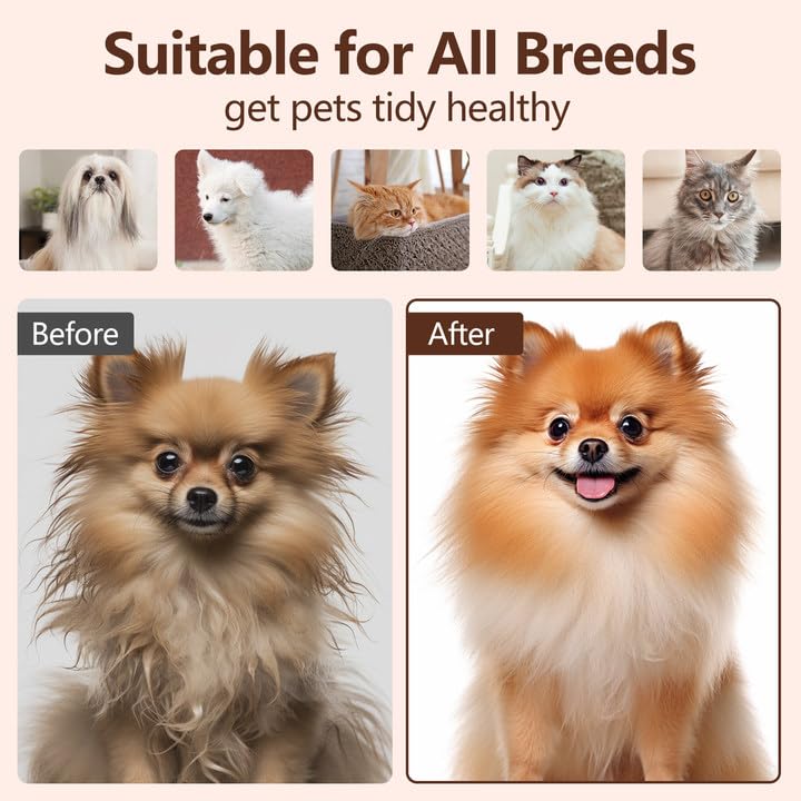 L&W BROS. Self-Cleaning Spray Cat Brush for Shedding, Removes Static Flying Hair, and Works Wonders for Both Long and Short-Haired Pets 2 In 1 Steam Brush for Cats And Dogs Grooming (White) White - BeesActive Australia