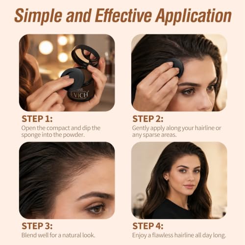 Sevich Hairline Powder 10g 2-Pack with Brush, Instantly Conceals Hair Loss & Thinning, 48H Waterproof Root Touch Up Powder, Natural Hair Shadow Toppers for Women & Men, 2 Box = 5 Boxes,Brown Brown 0.71 Ounce (Pack of 1)