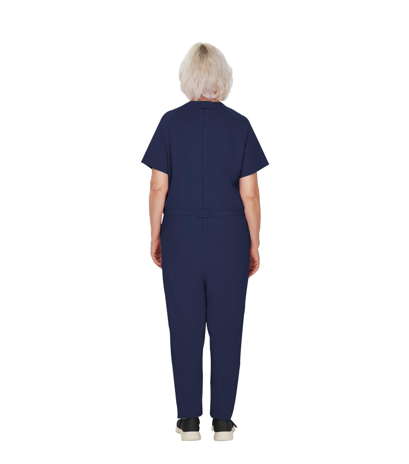 Adaptive Clothing for Women Anti-Strip Back-Zip Jumpsuit for Elderly Women Small Navy