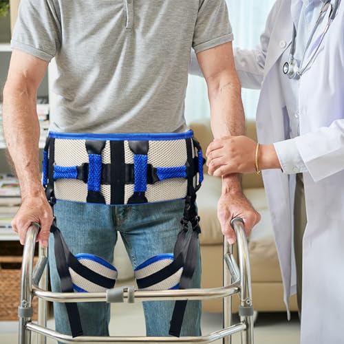 Adjustable Gait Belt with Multiple Handles Blue