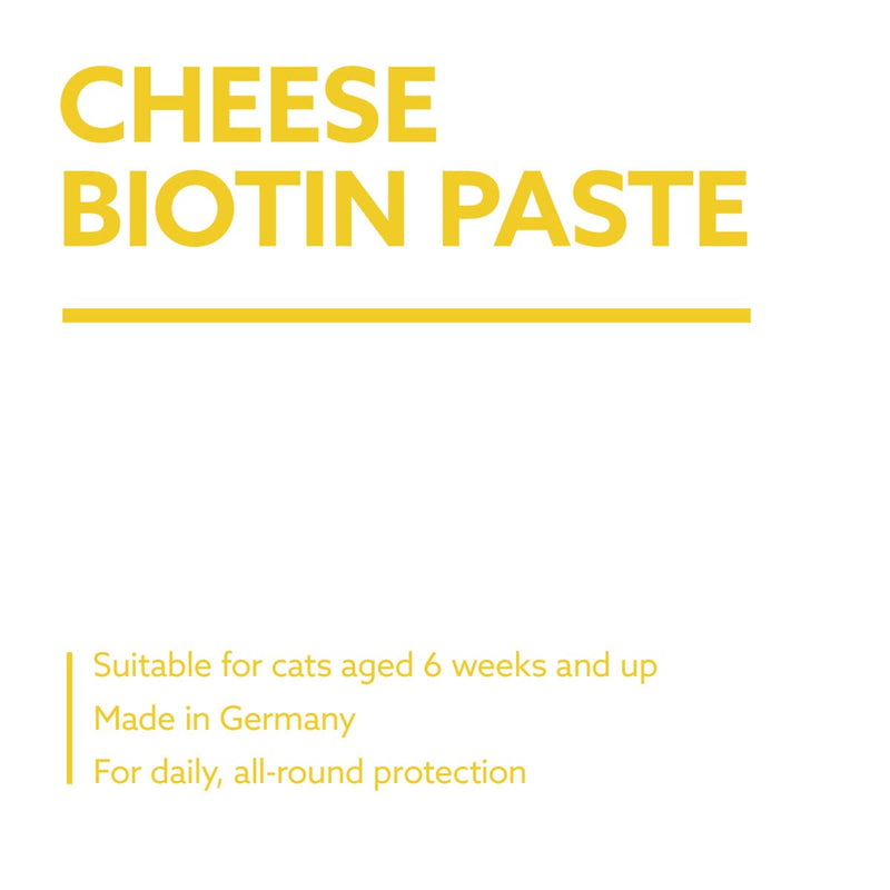 GimCat Cheese Biotin Paste - With tasty cheese, zinc and linseed oil for coat, skin and claws - 1 tube (1 x 100 g) 100 g (Pack of 1)