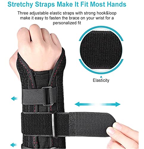 Carpal Tunnel Splint Brace, Adjustable Night Sleep Wrist Support Brace with Aluminum Bar, Hand Support Wrist Splint for Men Women Tendinitis Arthritis Joint Pain Relief, Fits Left and Right Hand