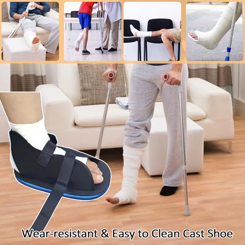 Cast Shoe Foot Fracture Support with Adjustable Strap, Post Op Shoe Women Men Broken Toe, Left or Right Feet Orthopedic Operations Surgery Shoe for Foot Sprains Ankle Fractures Toes Rehabilitation X-Large