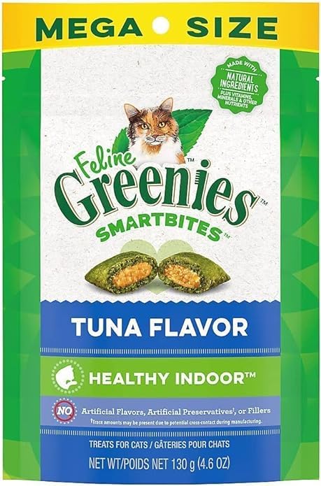 (4 Pack) Greenies Feline SMARTBITES Healthy Indoor Control (previously Called Hairball Control) Chicken and Tuna, (4.6oz, 2 Each) - BeesActive Australia
