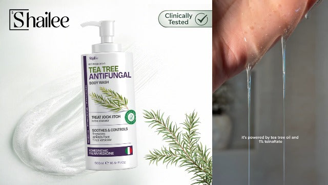 Antifungal Body Wash with Tea Tree Oil | Eczema Body Wash Treats Ringworm, Back Acne & Jock Itch | Antifungal Soap For Men And Women with 1% Tolnaftate 16.9 Fl Oz (Pack of 1)