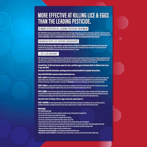 RID Super Max 5-in-1 Treat & Defend Lice Treatment Kit: Kills Super Lice