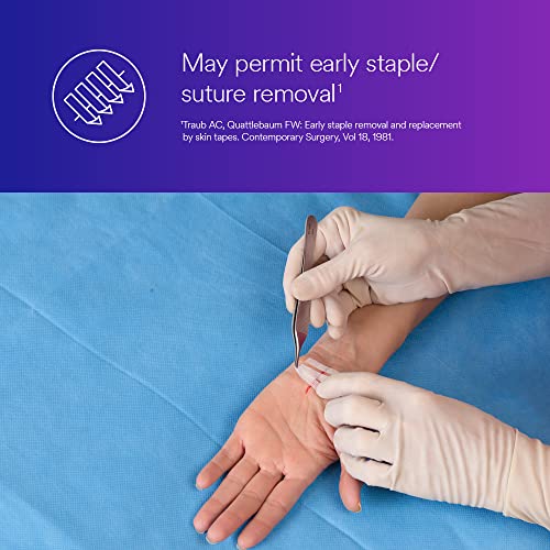 3M™ Steri-Strip™ Reinforced Adhesive Skin Closures, R1547, 1/2 in x 4 in (12 mm x 100 mm), 50 Bag/Carton, 4 Carton/Case
