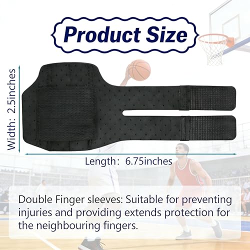 Trigger Finger Splint with 2 Metal Support Bars, Double Finger Brace Support, Adjustable Finger Immobilizer for Finger Injury, Sprain and Arthritis Pain Relief (2)