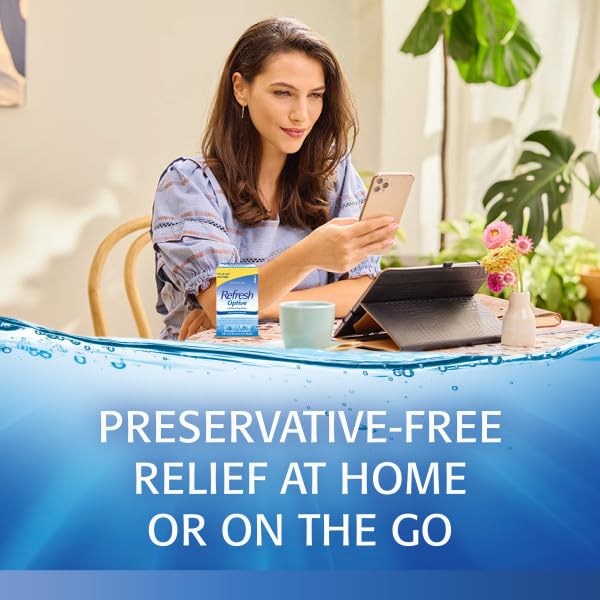 Refresh Optive Preservative-Free Artificial Tears Lubricant Eye Drops, 0.01 fl oz (0.4 mL), 60 Single-Use Containers 60 Count (Pack of 1) - BeesActive Australia
