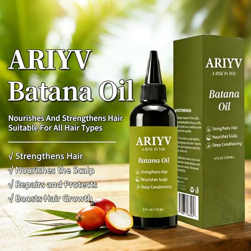 Organic Raw Batana Oil for Hair & Scalp - Pure Unrefined Batana Butter for Hair Volume, Deep Nourishment & Anti-Breakage - Natural Moisture Repair Care for Dry Damaged Hair, 4.06 fl oz