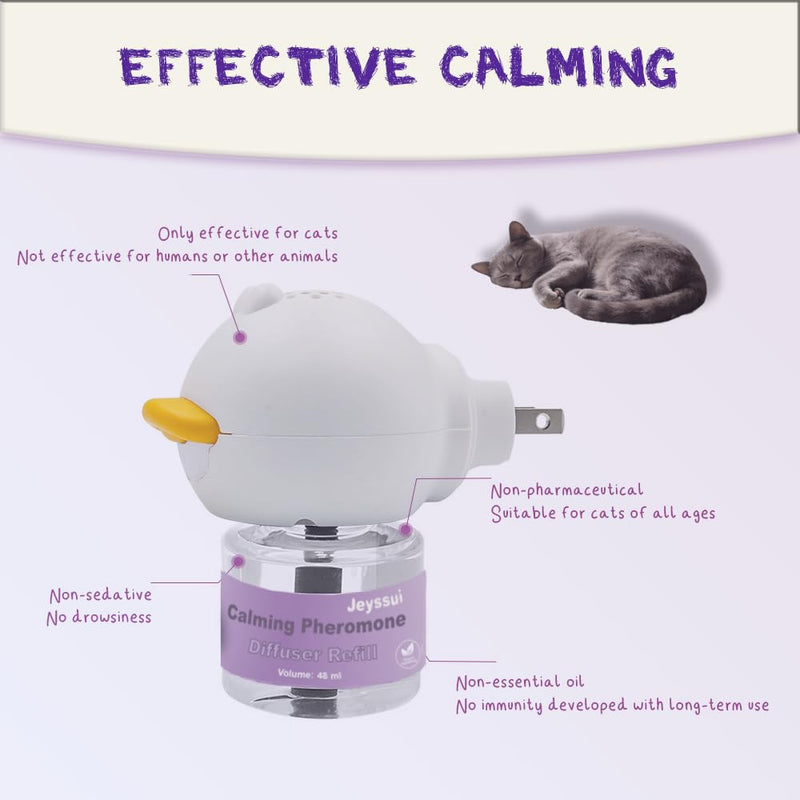 Cat Calming Pheromone Diffuser Kit, Cat Pheromones Calming Diffuser with 2 Refills, Advanced Support to Help Reduce Fighting, Urine Spraying, Alone Anxiety & Groom Stress, 30 Days Per Vial 3