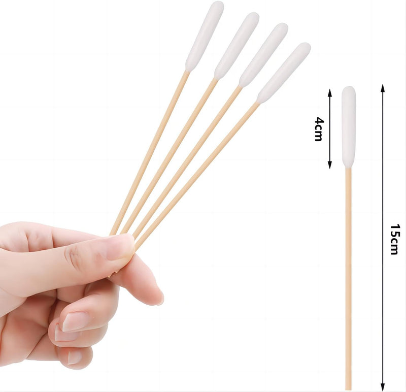 100-Piece Pet Ear Cleaning Cotton Buds - Long Cotton Swabs for Dog & Cat Ear Wax Removal, Gentle & Effective for Infections (Safe, Disposable)