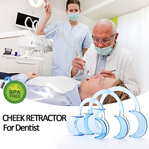 Dental Cheek Retractor C Shape Mouth Opener Size S,M,L, Pack of 3 (Blue, 3PCS-S/M/L) Blue