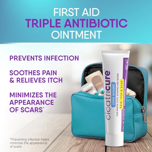 Cicatricure Triple Antibiotic Ointment with Pain Relief, Bacitracin, 1 oz 1 Ounce (Pack of 1)