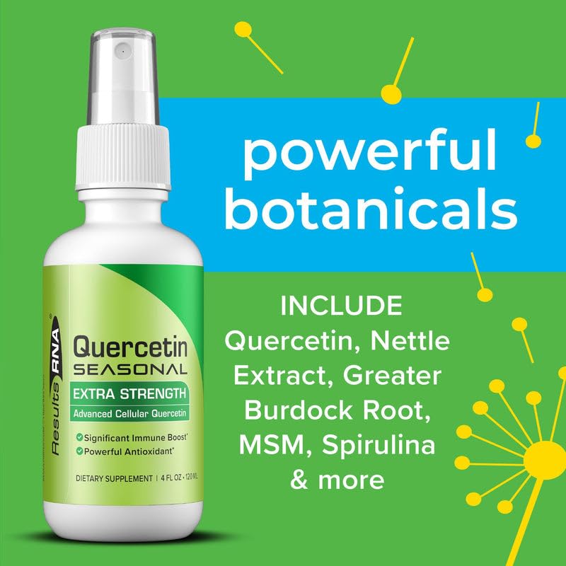 Results RNA – Quercetin Seasonal Provides Exceptional Immune & Respiratory Support in a Delicious Oral Spray – Reduce Oxidative Stress & Enjoy Seasonal Relief. (4 oz - 60 Day) 4 Fl Oz (Pack of 1)