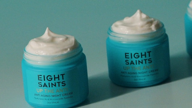 Eight Saints Skin Care Up the Anti Night Cream Face Moisturizer to Reduce Fine Lines and Wrinkles, Anti Aging Cream For Face & Neck with Hyaluronic Acid, Niacinamide, and Peptides, 2 Ounces