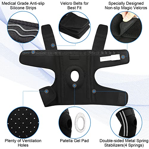 NEENCA Professional Knee Brace, Medical Knee Support for Women & Men Relief Black Large