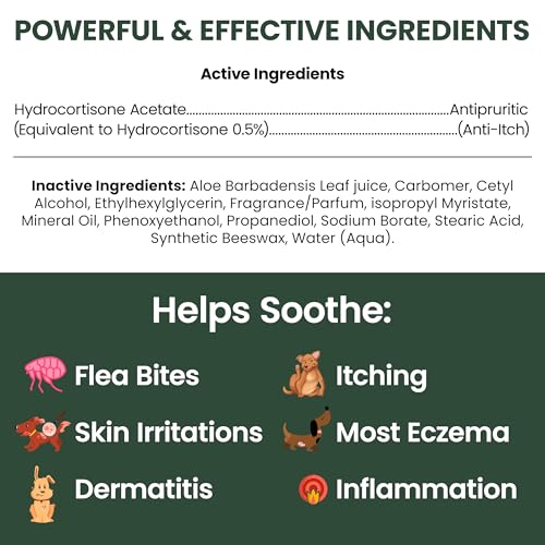 Hydrocortisone Lotion for Dogs - 4 fl oz Anti Itch Cream for Skin