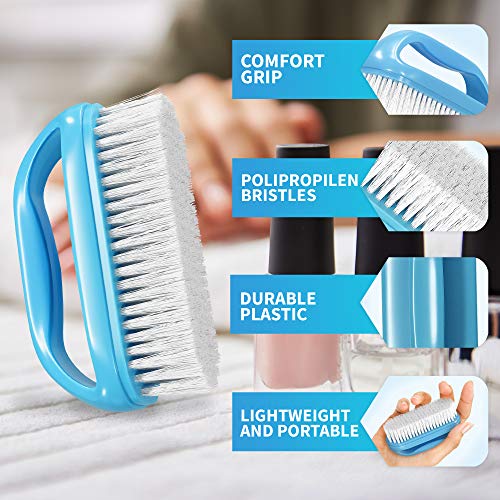 Konex Perfect-Grip Large Hand and Nail Brush 4" X 2-1/4" X 1-1/2" (Blue) Blue