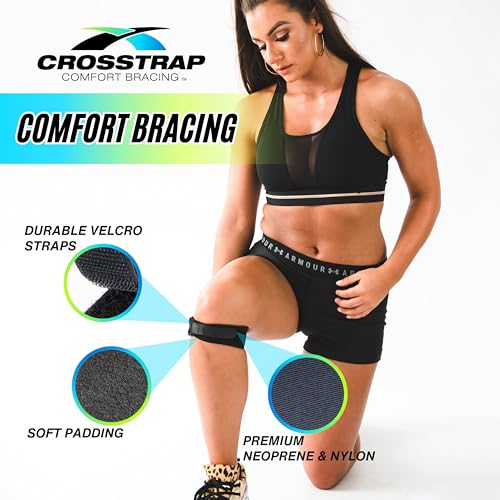 Stabilizing Patella Knee Strap | Patella Tendon Brace for Running, Cycling, Hiking, and Sports | Pain Relief and Support, Knee Stabilizer Brace For Exercise Black 2 Straps (Small)