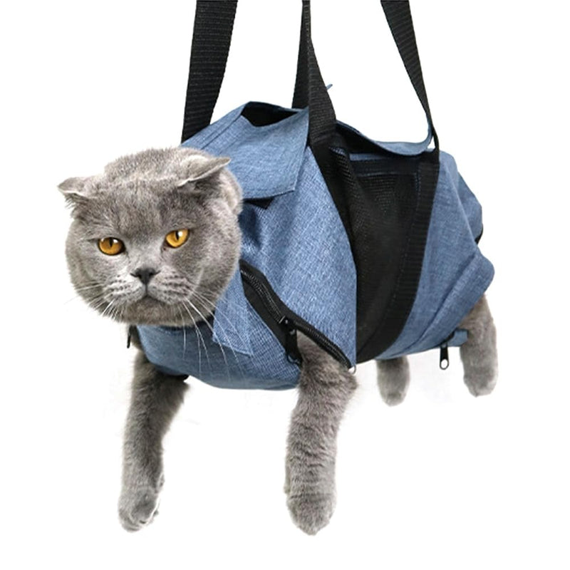 DONGKER Cat Grooming Bag, Breathable Bag for Cat Grooming, Scratching Restraint Bag Claw Care, Grooming Bag with Zipper for Small, Medium and Large Cats - BeesActive Australia