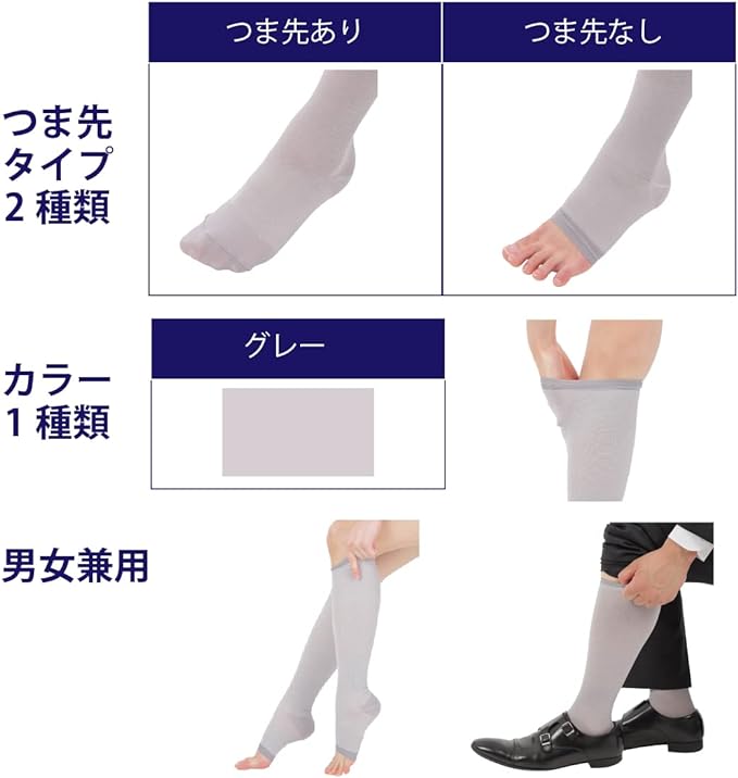 [Dr.Feel] Elastic socks supervised by a doctor Cool - Cool and comfortable even in summer - [Made with cooling material to the touch] With toes, for both feet (1 pair) -  Australia
