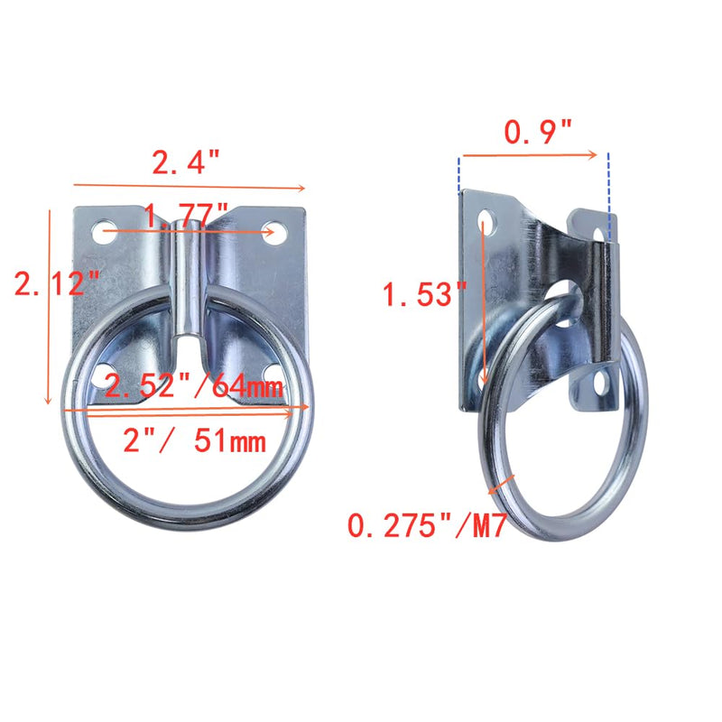 2Pcs M7*60 Cross Tie Ring for Horse,Block Tie Ring Hitching Ring with Screws for Horse Stall Stable，Horse Barn Supplie 2 - BeesActive Australia