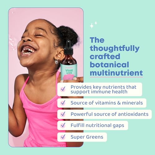 JoySpring Vital Vits - Kids Liquid Multivitamin - 1 fl oz (30 Servings) | Herbal Liquid Vitamins for Kids | Natural Flavor | Toddler Multivitamin with Elderberry, Spirulina, and More (Pack of 2) Vital Vits Drops 1 Fl Oz (Pack of 2)