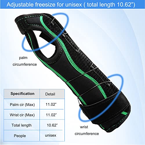 Forearm and Wrist Support Splint Brace 10.62" Length Reversible Wrist Brace for Carpal Tunnel for Men Women, Arm Compression Brace for Night Splint(Update Right & Left, Freesize)
