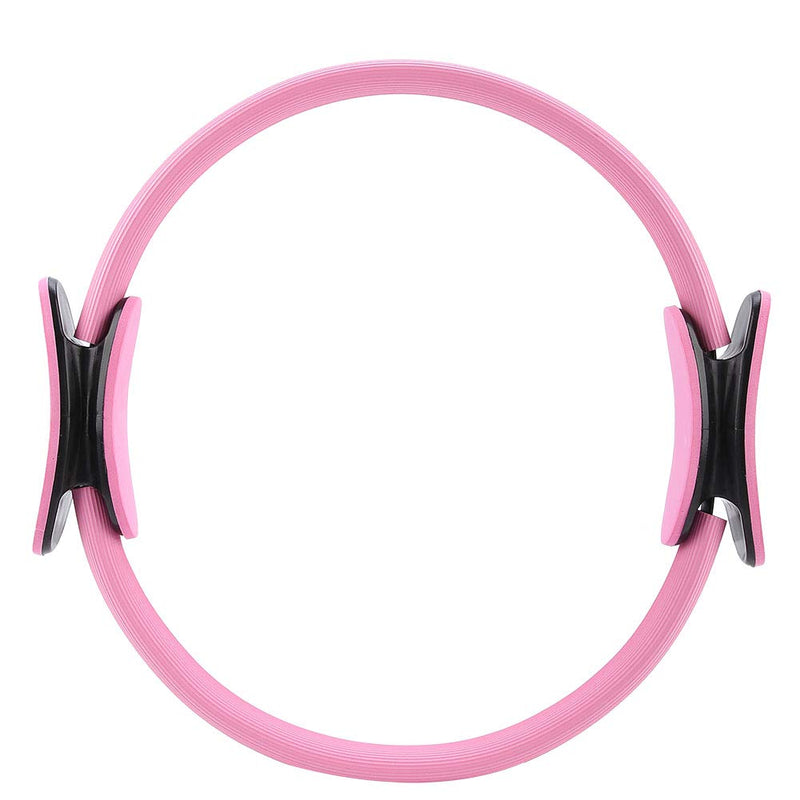 ZJchao Yoga Pilates Ring Circle for Thighs Legs Fitness Strengthen Core Back Improve Muscle Mobility Lightweight Portable Green Pink Black 15 in Diameter (Roseate)