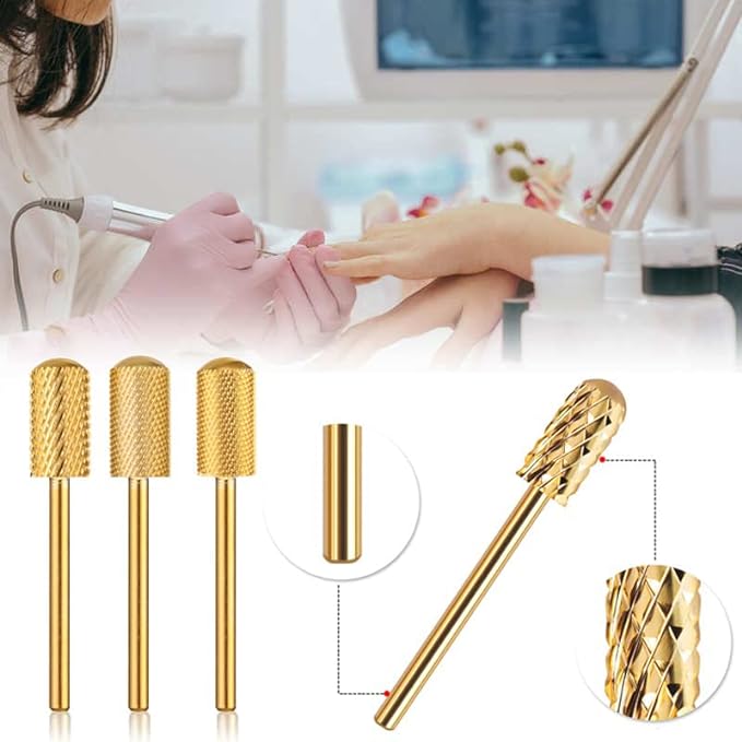 Yyiingkku Nail Art Drill Bit for Nail Machine, 3 Sizes F(Fine Grinding), C (Coarse Grinding), Medium Finish, Grinding Nail, Polishing Head, Nail Machine Attachment, Perfect for Removing Acrylic and Thick Hard Gels, Practical - BeesActive Australia