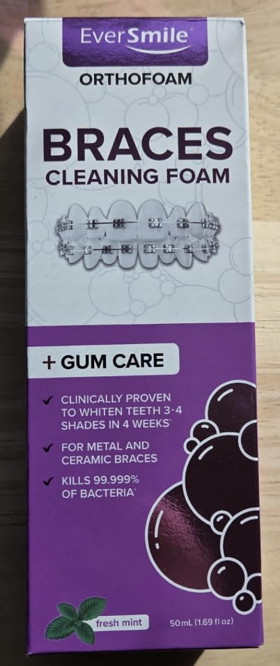 EverSmile Braces Care Bundle for Adults: OrthoFoam (50ml) + TrayBrush U-Shaped Toothbrush – Deeply Cleans All Your Teeth & Gums at Once, Even Under Metal & Ceramic Braces, Brackets & Wires Adult