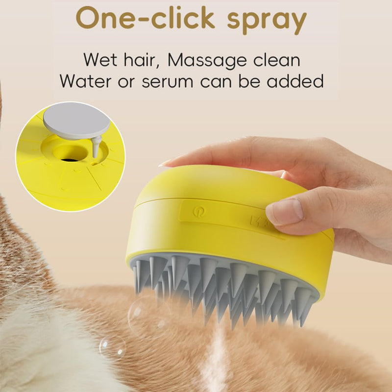 Cat Steam Brush Cat Hair Brush,3 in 1 Cat Steamy Brush Cleanser,Rechargeable Silicone Steam Brush,for Removing Tangled and Loose Hair, Cat Dog Steamy Brush for Massage (green) green - BeesActive Australia