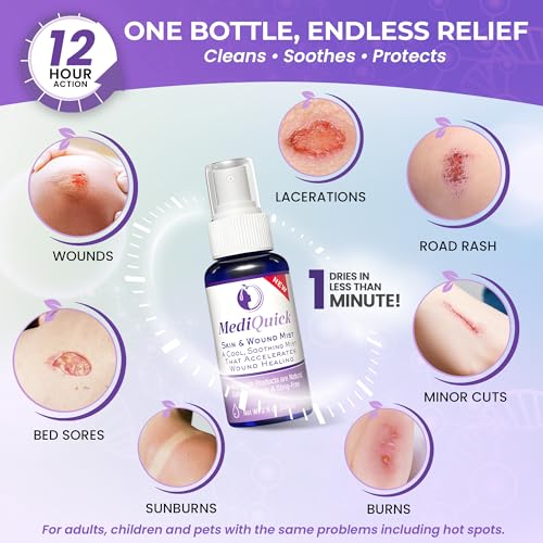 MediQuick Hypochlorous Acid Spray | Wound Care for Cuts, Burns & Rashes