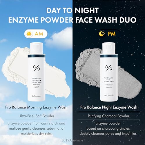 Dr.Ceuracle Day to Night Enzyme Powder Face Wash, AM PM Cleanser Duo Wash Duo