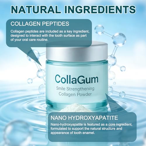 Hydroxyapatite Toothpaste Care Powder Protect Gum for Teeth, Collagen Tooth Powder, Collagen Toothpaste Care Powder Protect Gum, Natural Oral Care Formula, Fluoride-Free, (50g)