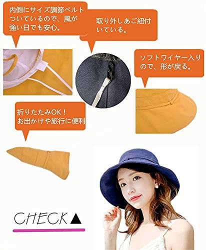 Women's Hat, UV Protection, 100% UV Protection, UV Hat, Cute, Small Face Effects, Sunshade, Foldable, Wide Brim, Bicycle, No Flying, Summer, Spring, Side Ribbon - BeesActive Australia