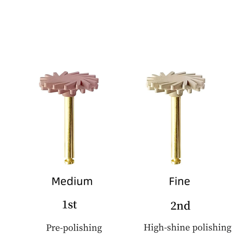 Dental Polishing Wheels, Dental Composite Resin Polishing Discs Rubber Wheel, 2-Step Polishing Diamond System Dental Lab Tool