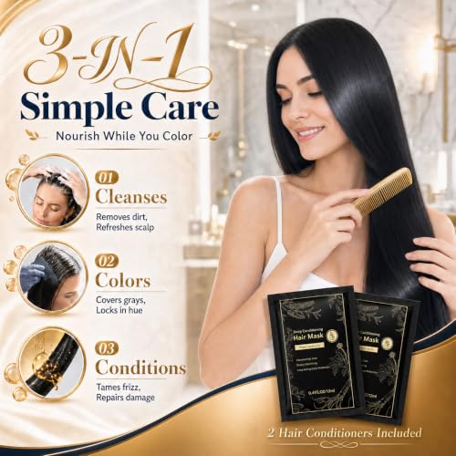 Light Brown Hair Dye Shampoo for Women & Men, Natural Color Depositing Light Brown