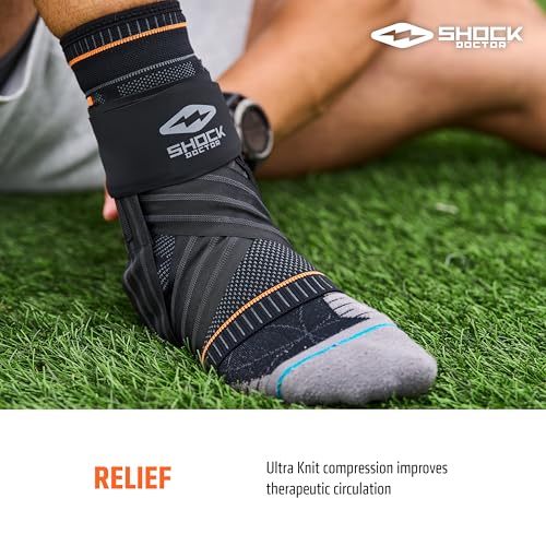 Shock Doctor Ultra Knit Ankle Brace W/Figure 6 Strap & Stays Small