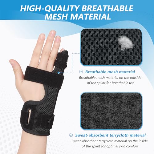 Pinky Finger Splint, Finger Splint for Pinky, Broken Finger, Trigger Finger, Metacarpal Splint Hand Brace, Little Finger Brace for Tendonnitis, Pain Relief, Fits for Left & Right Hand(S) Black S