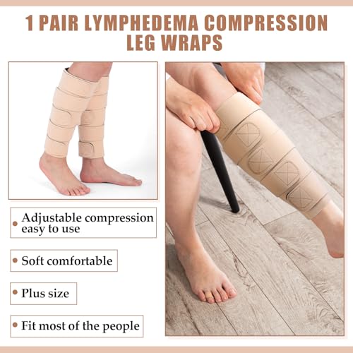 2 Pcs Lymphedema Compression Leg Wraps,Skin Color Skin Color