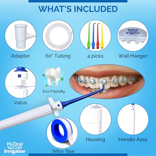 Oral Irrigator - Shower Water Flosser for Healthy Teeth and Gums Made in USA