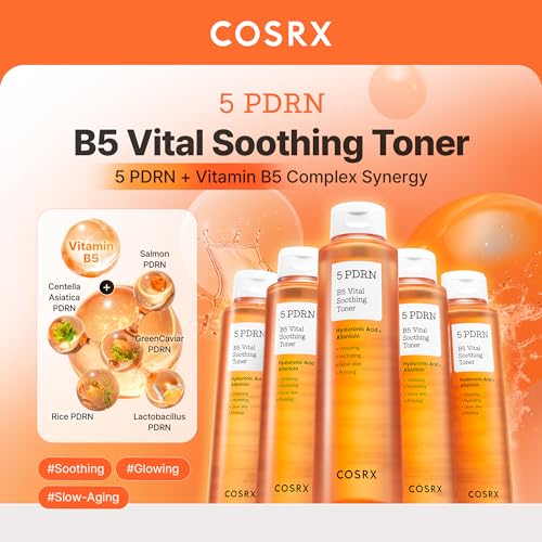 COSRX 5 PDRN B5 Soothing Toner, Instant Calming & Hydrating, 9.46 fl oz